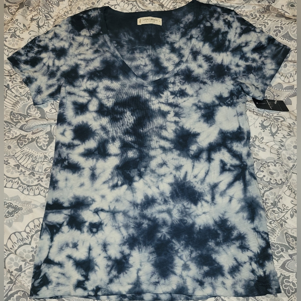 Lucky‎ Brand V Neck Tie Dye T-Shirt New With Tag Sz Small